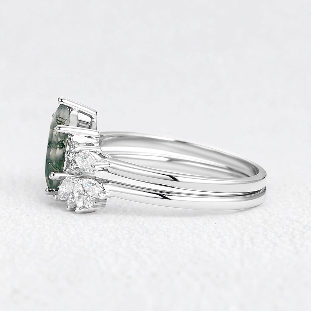 Sophia’s Serenity | Hexagon Moss Agate Bridal Set 2pcs.