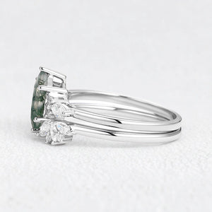 Sophia’s Serenity | Hexagon Moss Agate Bridal Set 2pcs.