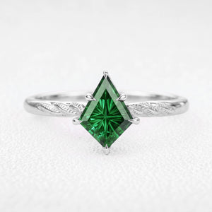 Alexandra’s Aigrette | Kite Fantasy-Cut Emerald Solitaire Engagement Ring