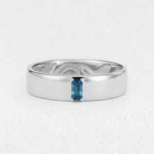 Nova’s Edge | Inner Engraved Baguette Blue Diamond Men’s Band