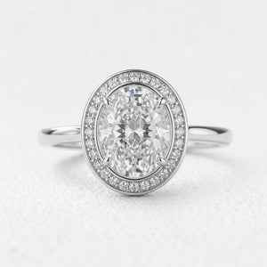 Astra’s Prism | 3CT Oval Diamond Halo Engagement Ring