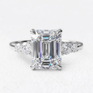 Aurora‘s Prism | 3CT Emerald Cut Diamond Solitaire Engagement Ring