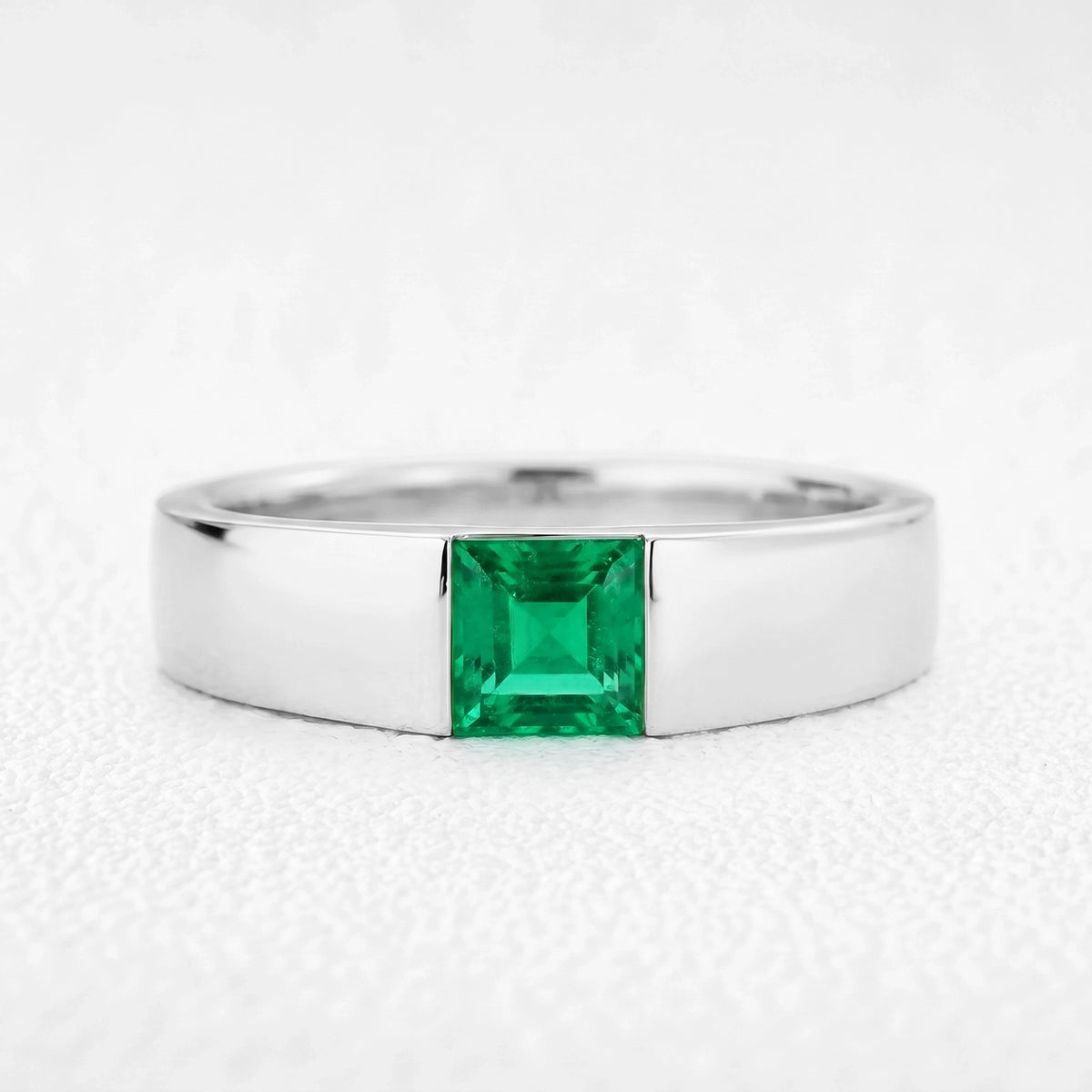 Orion’s Oasis | Princess-Cut Emerald Men’s Band