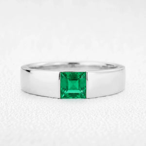 Orion’s Oasis | Princess-Cut Emerald Men’s Band