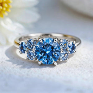 The Luciana Triptych | 1CT Blue Sapphire Ring.