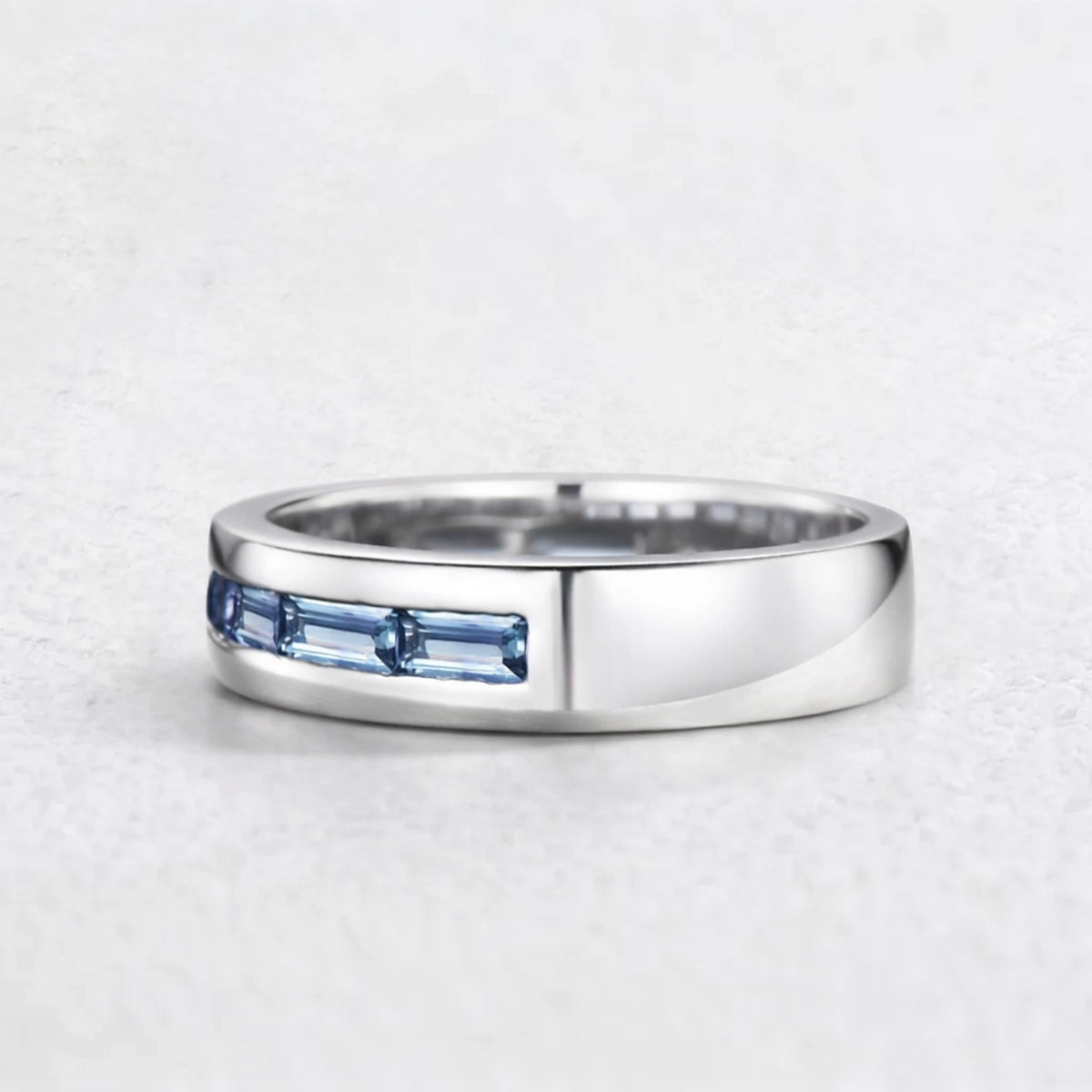 Evertrue Spectrum | Half-Eternity Baguette Alexandrite Band.