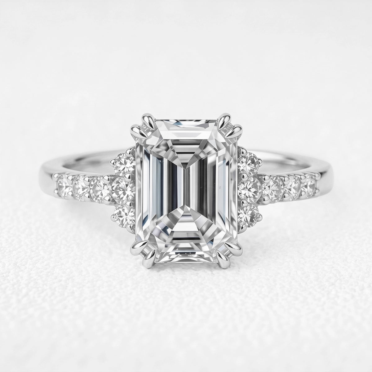 Seraphina’s Luminance | 3CT Emerald Cut Diamond Engagement Ring