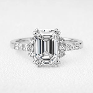 Seraphina’s Luminance | 3CT Emerald Cut Diamond Engagement Ring