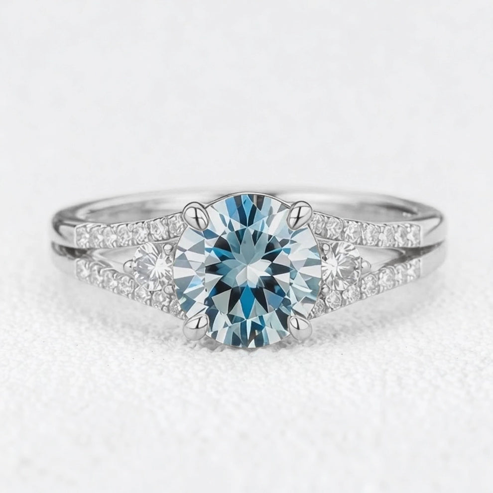 Celia‘s Zephyr | 2CT Sky Blue Sapphire Engagement Ring.