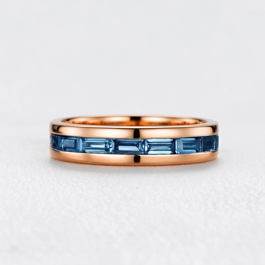 Evertrue Spectrum | Half-Eternity Baguette Alexandrite Band.