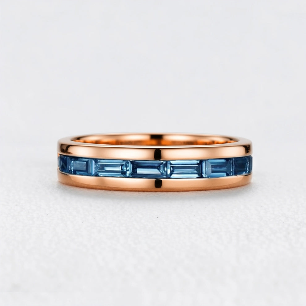 Evertrue Spectrum | Half-Eternity Baguette Alexandrite Band.