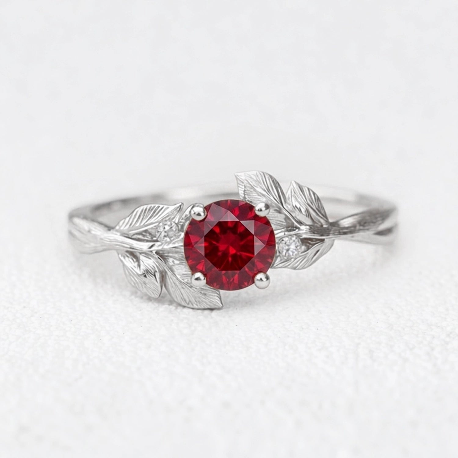 Carmen’s Ember | Round Cut Ruby Engagement Ring