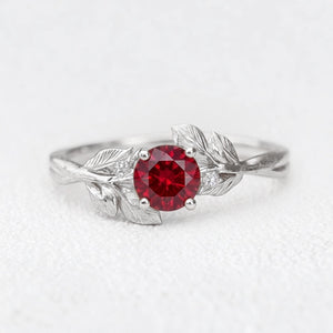 Carmen’s Ember | Round Cut Ruby Engagement Ring