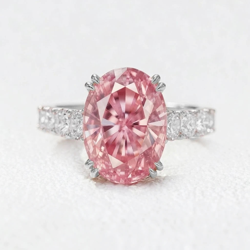 Isabella’s Rosarium | 3CT Oval-Cut Pink Sapphire Vintage Engagement Ring