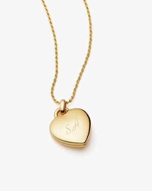 Engravable Heart Ridge Locket Pendant Necklace | 18K Gold Vermeil/Rainbow Moonstone.