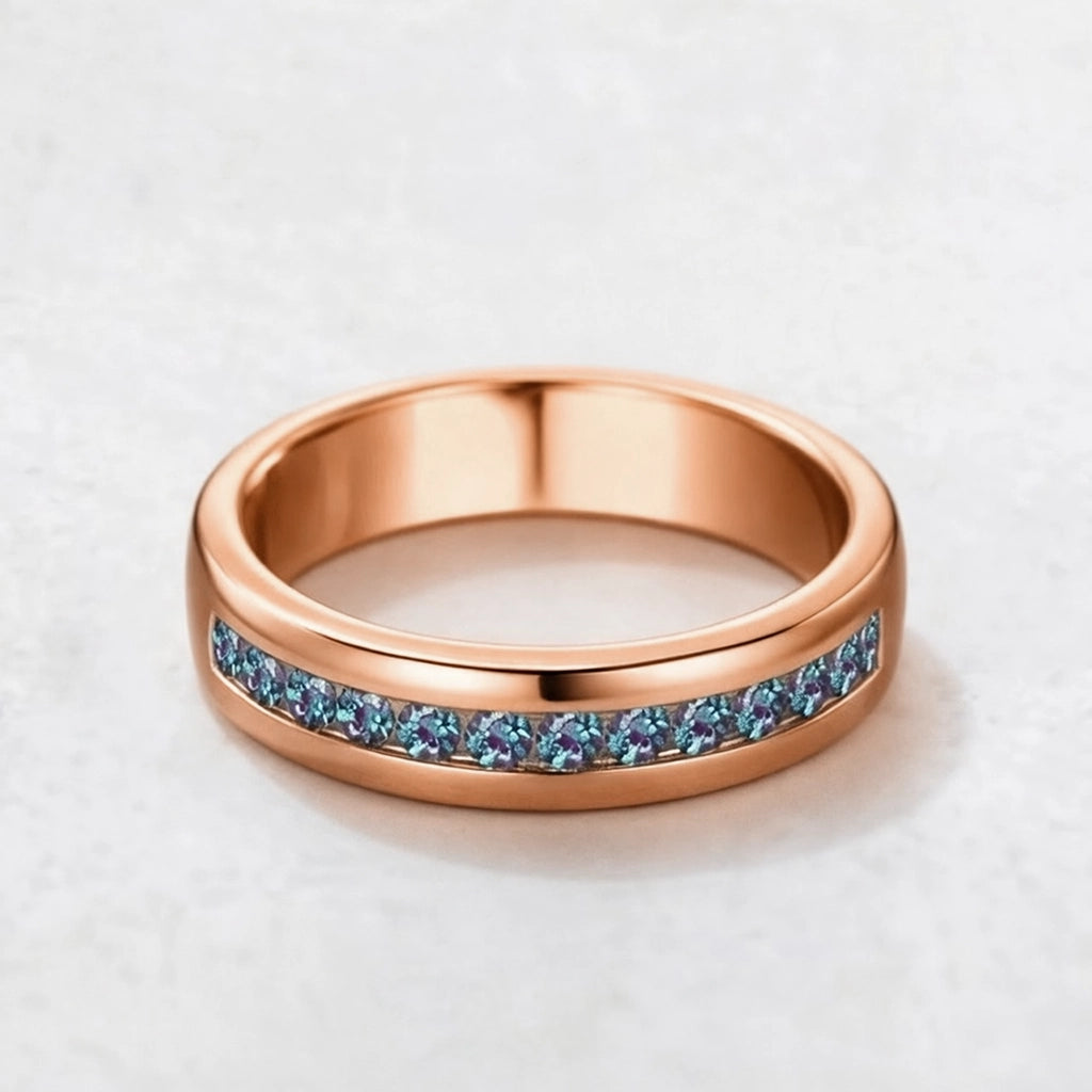 The Vintage Spectrum | Half-Eternity Round Alexandrite Band.
