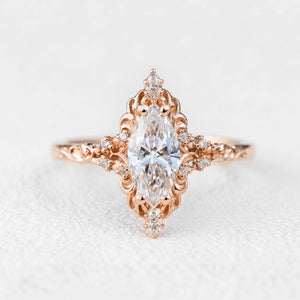 Aurora Swirl | Marquise Diamond Ring with Filigree Setting
