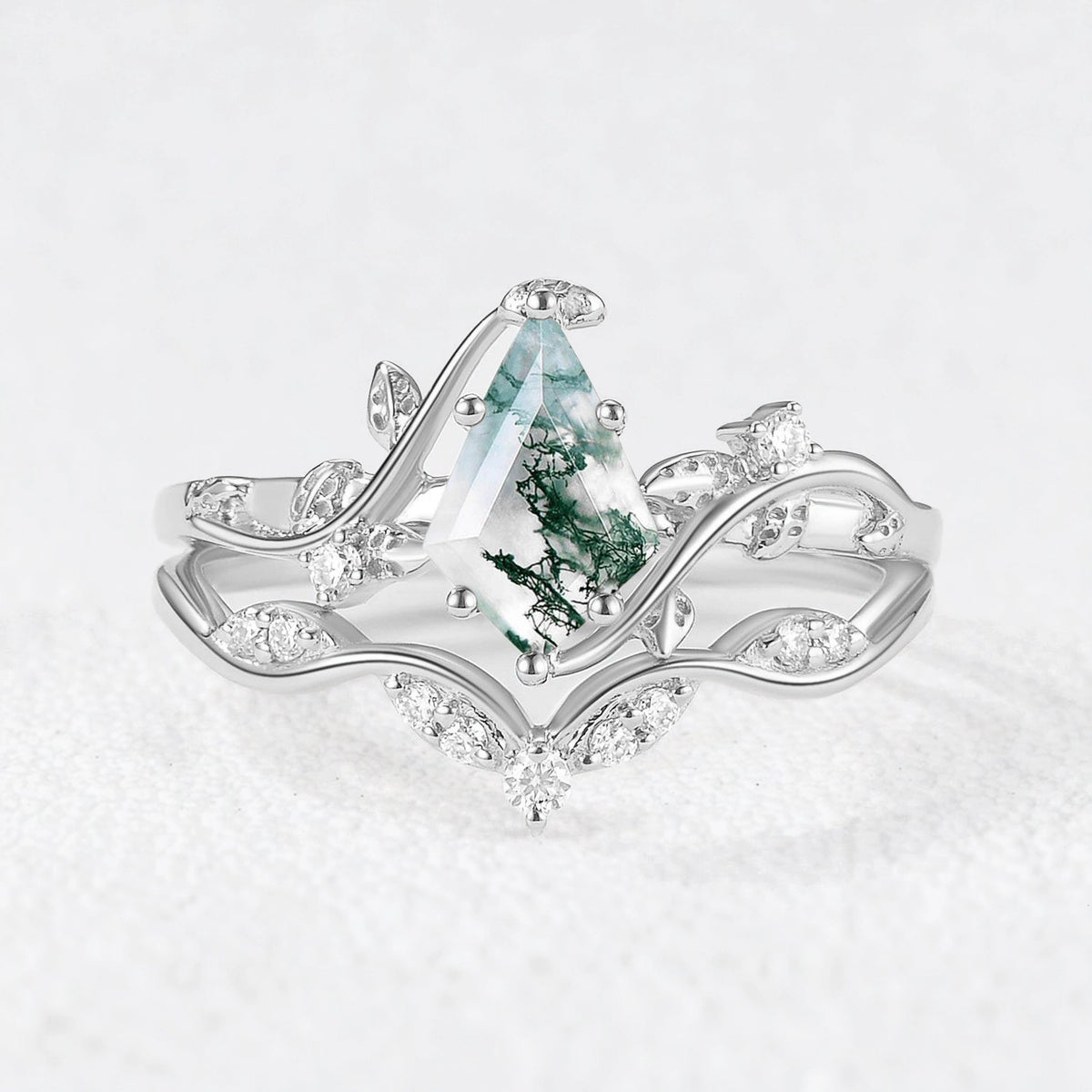 Marguerite’s Twine | Kite Moss Agate Vintage Bridal Duo
