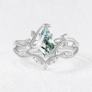 Marguerite’s Twine | Kite Moss Agate Vintage Bridal Duo