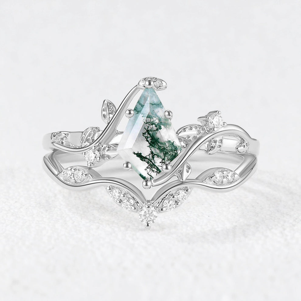 Marguerite’s Twine | Kite Moss Agate Vintage Bridal Duo