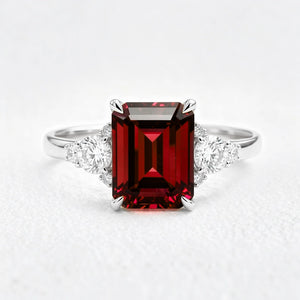 Scarlett’s Crimson | 2CT Emerald Cut Ruby Engagement Ring