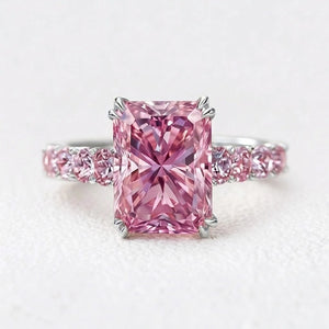 Elara‘s Facet | 3CT Radiant-Cut Pink Sapphire Ring