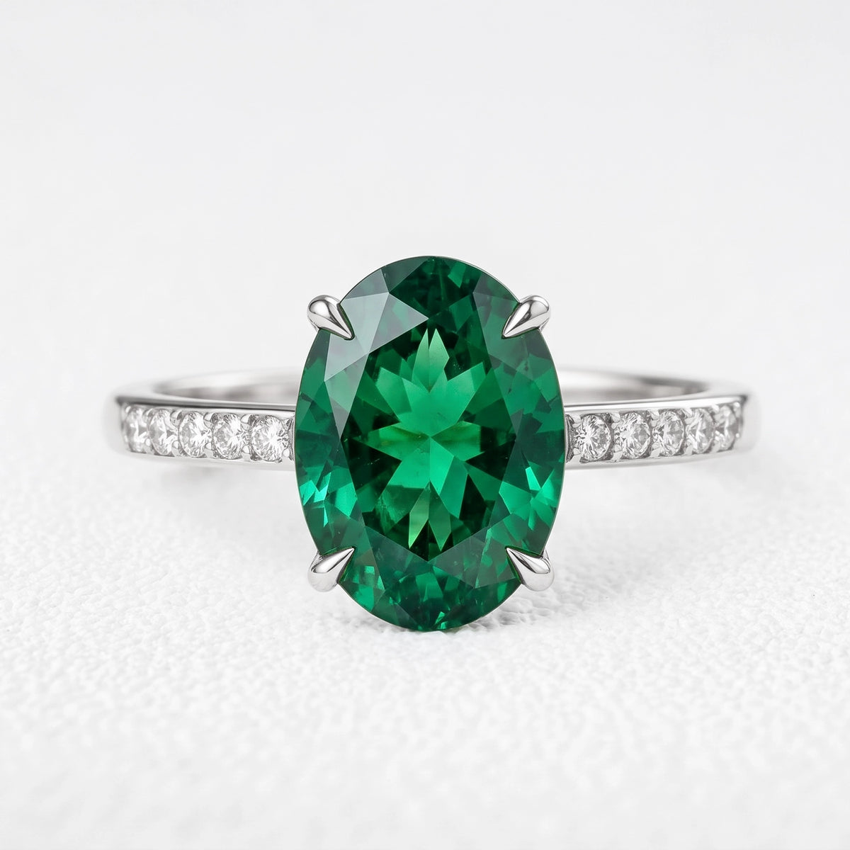 Thalia’s Verdure | 2CT Oval Green Sapphire Engagement Ring