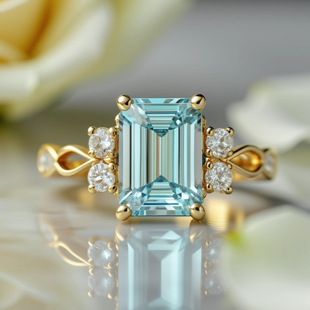 Elara‘s Grace | 1CT Emerald-Cut Diamond Ring.