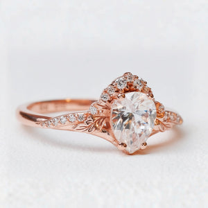 Victoria’s Griffin | Vintage Diamond Halo & Leaf Bridal Set 2pcs.