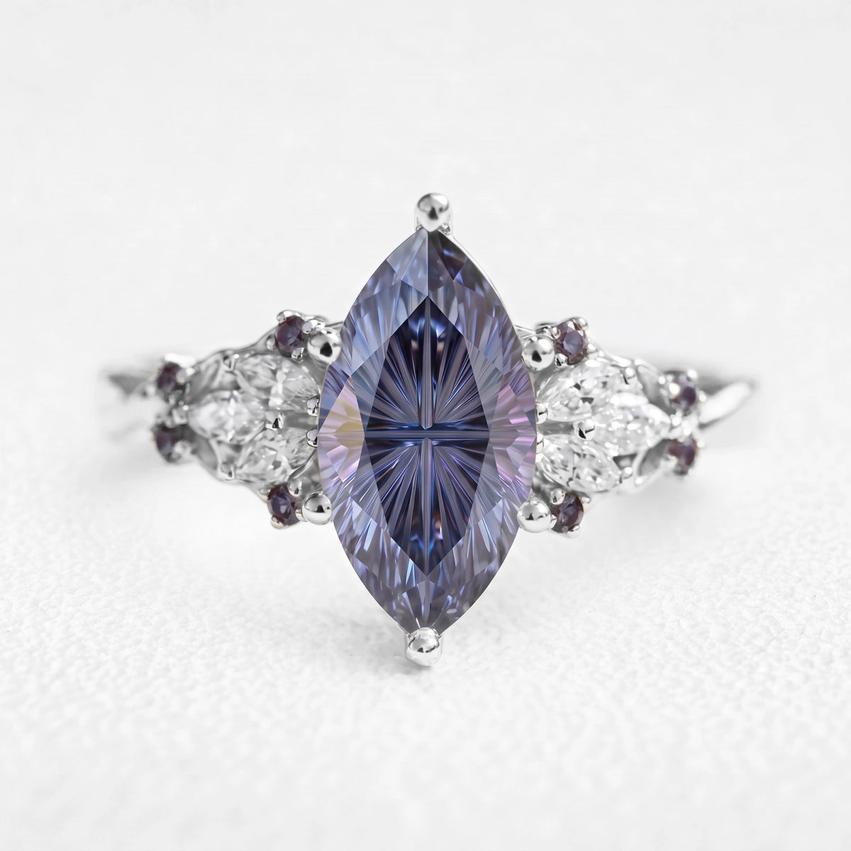 Eleonora’s Eclipse | 2CT Fantasy-Cut Marquise Alexandrite Vintage Engagement Ring