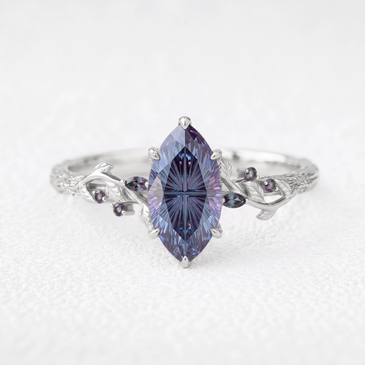 Ariadne’s Aurora | Fantasy-Cut Marquise Alexandrite Vine Filigree Engagement Ring