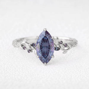 Ariadne’s Aurora | Fantasy-Cut Marquise Alexandrite Vine Filigree Engagement Ring