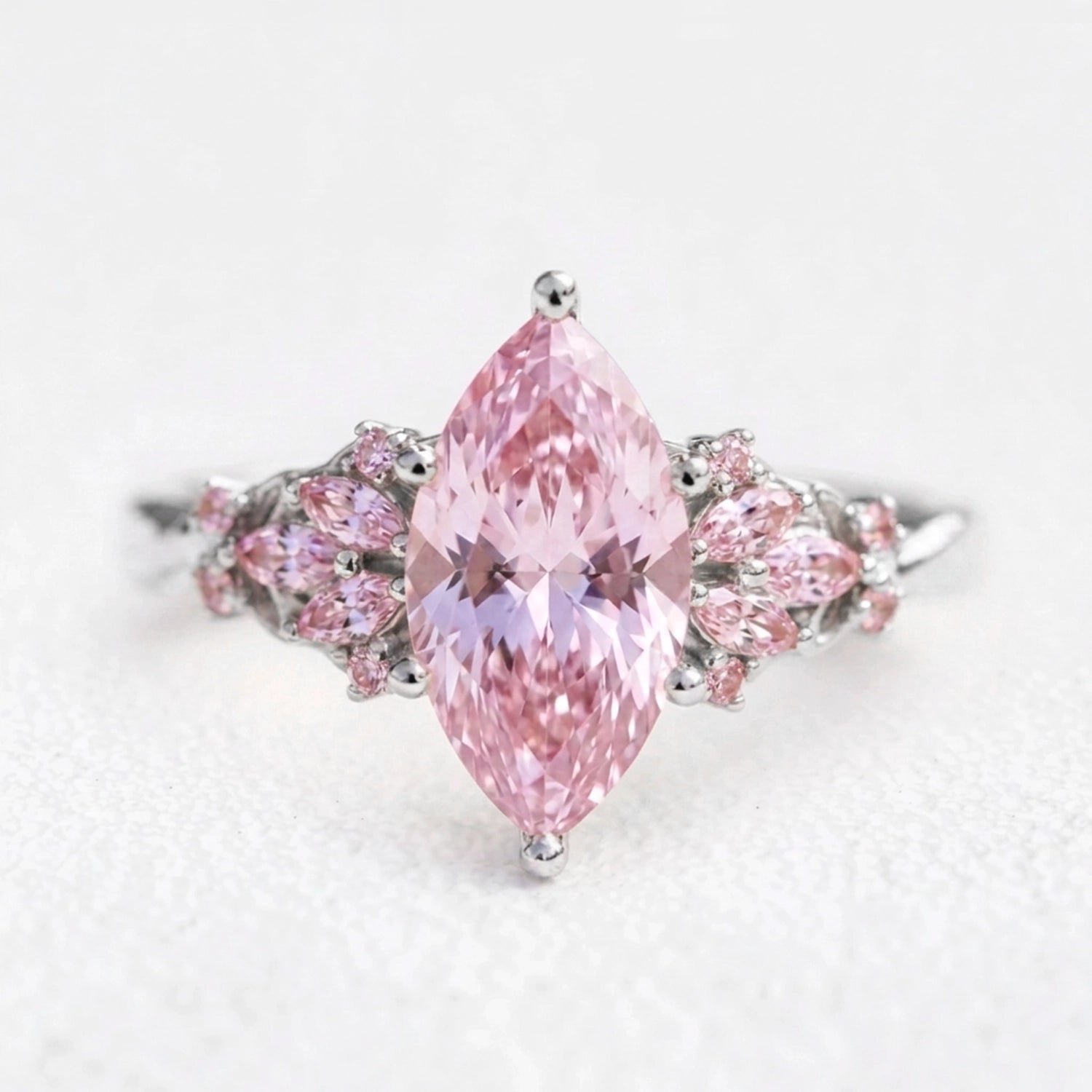 Valentina‘s Pavilion | 2CT Marquise Pink Sapphire Vintage Engagement Ring