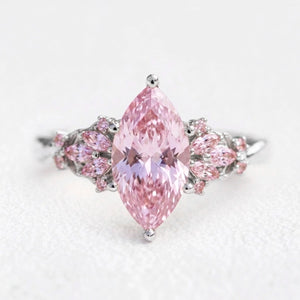 Valentina‘s Pavilion | 2CT Marquise Pink Sapphire Vintage Engagement Ring