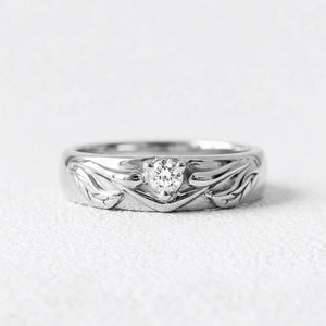Ivy’s Spark | Diamond Leaf Wedding Band.