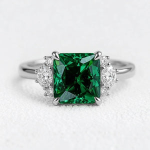 Celia’s Gleam | Princess Cut Green Sapphire Engagement Ring
