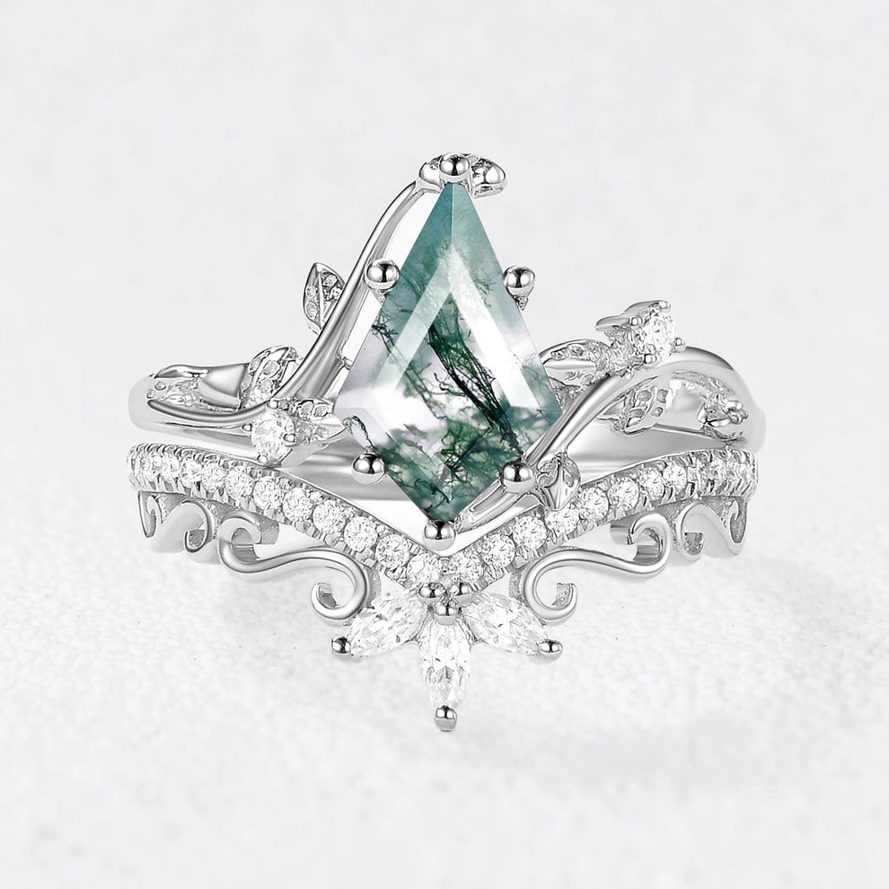 Alexandra's Heritage | Kite Moss Agate Bridal Duo