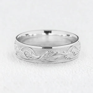 Timeless Promise | Wide Maple Leaf Wedding Band