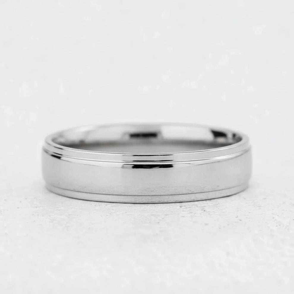 Twin Edge | Polished Wedding Band.