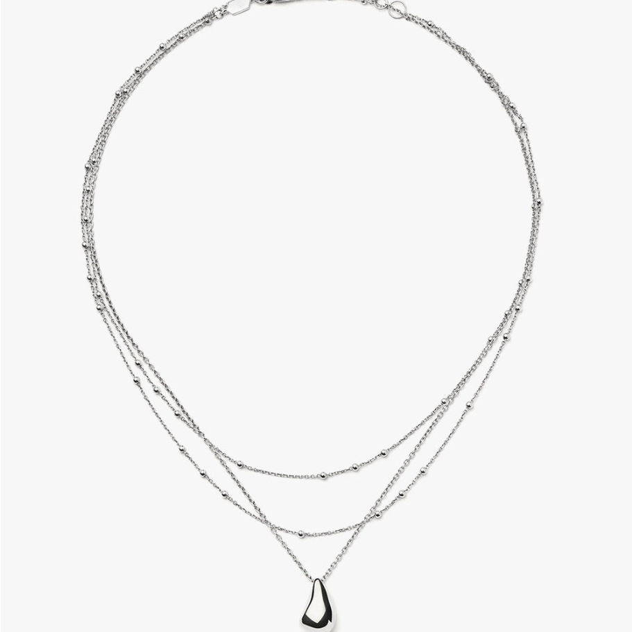 Savi Droplet Pendant & Double Necklace Set | Sterling Silver.