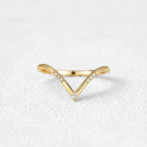 Round Cut Moissanite Half Eternity Curved Wedding Band in Gold.