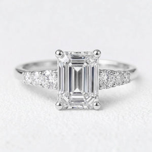 Lyra’s Prism | 3CT Emerald Cut Diamond Engagement Ring
