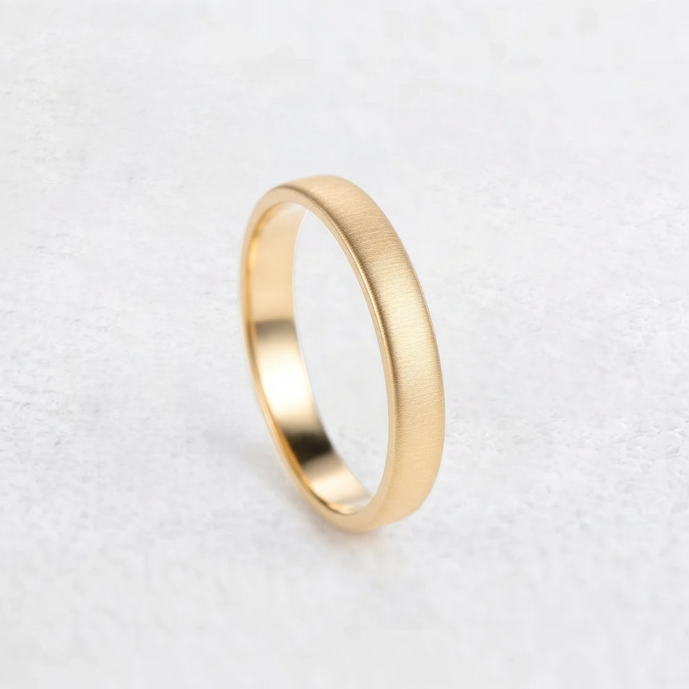Modern Edge | Brushed Matte Minimalist Wedding Band.