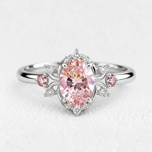 Elysia’s Dawn | Oval Pink Sapphire Vintage Engagement Ring