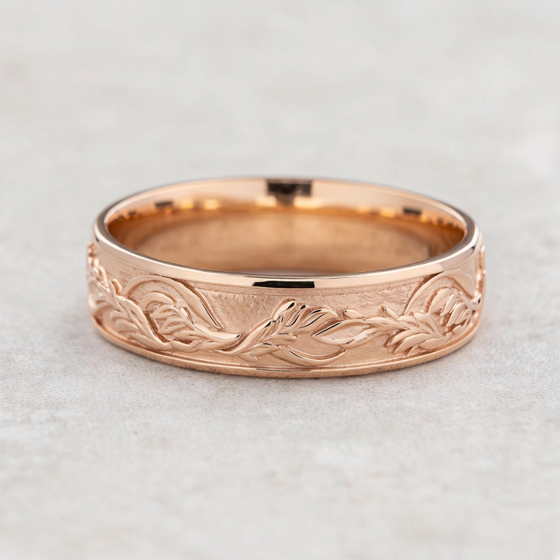 Timeless Promise | Wide Maple Leaf Wedding Band.