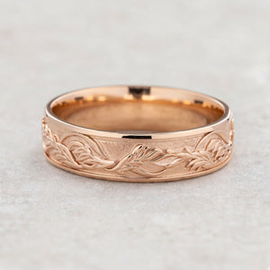Timeless Promise | Wide Maple Leaf Wedding Band.