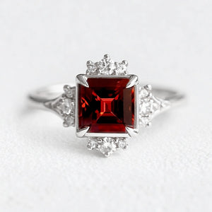 Victorian Hearth | Red Garnet Engagement Ring