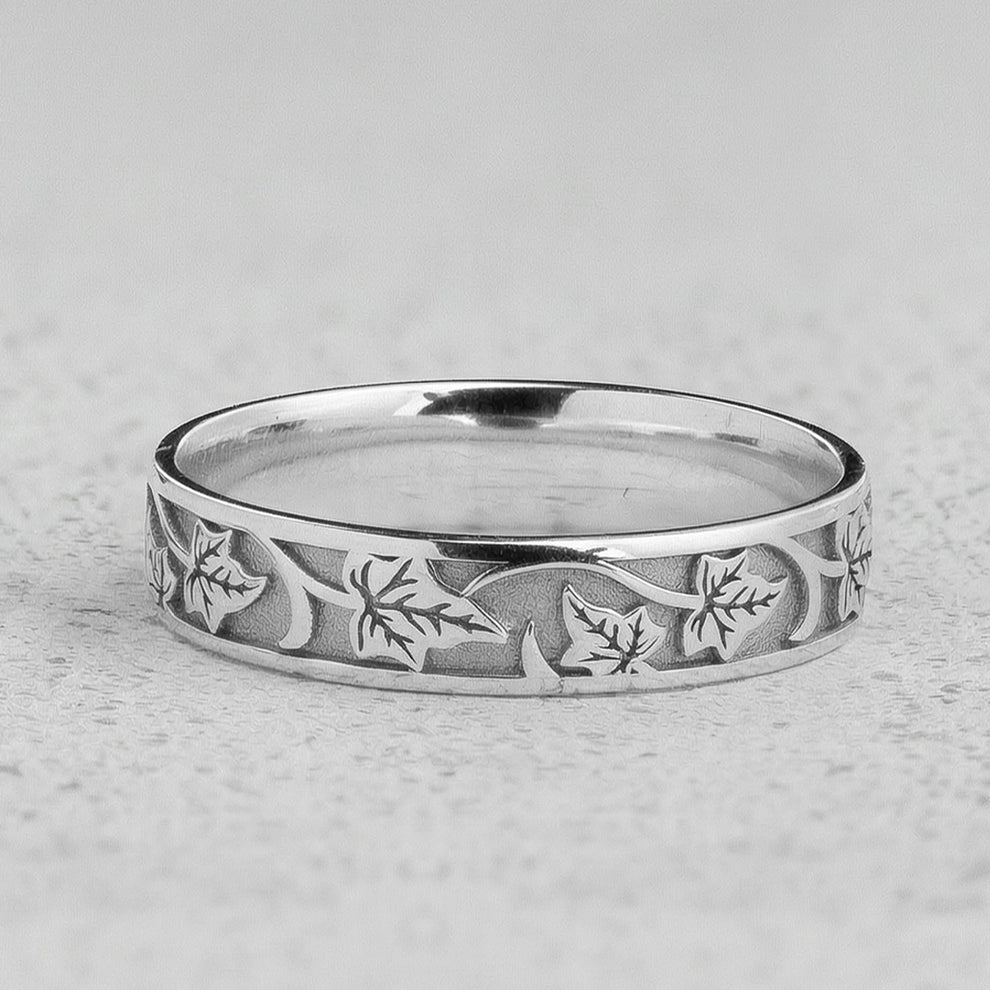 Sylvie’s Wedding Pair | His Ivy Band & Her Diamond Ring.