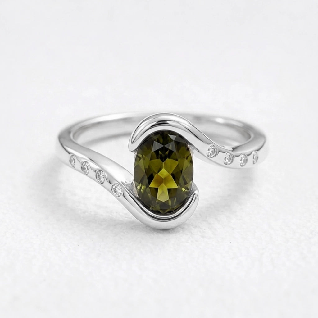 Mirabelle’s Grace | Oval Cut Vintage Emerald Engagement Ring.