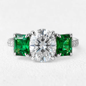 Audrey's Prism | 2CT Oval Moissanite Engagement Ring